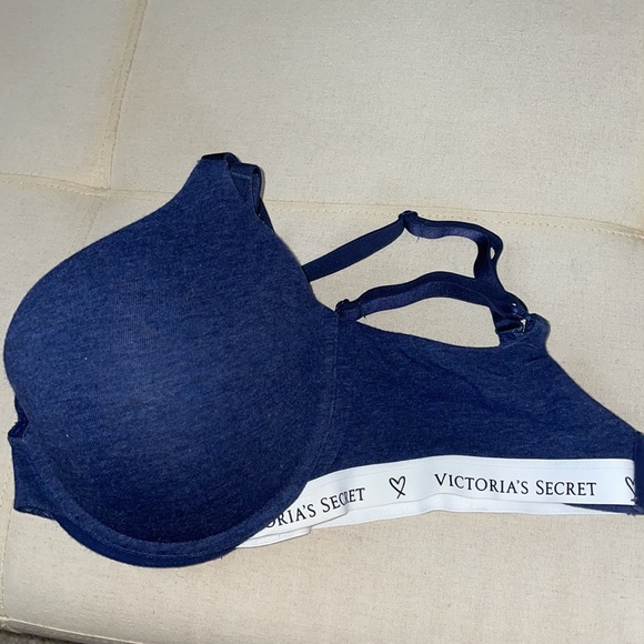 Victoria’s Secret THE T-SHIRT Denim Blue Lightly-lined Demi Bra 34dd - Picture 3 of 9
